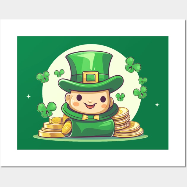 St Patricks day lucky day with shamrock Wall Art by MilkyBerry